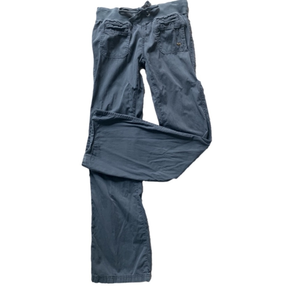 PINK Victoria’s Secret Vintage Y2K Gray Cargo Drawstring Flare Pants Size 2